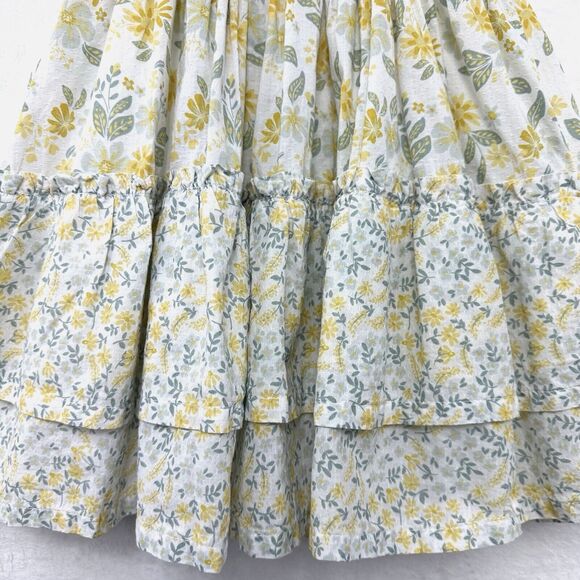 Tahari Tiered Ruffle Dress Girls Toddler 3T Lined Smocked Bows Prairie Floral - Picture 8 of 12